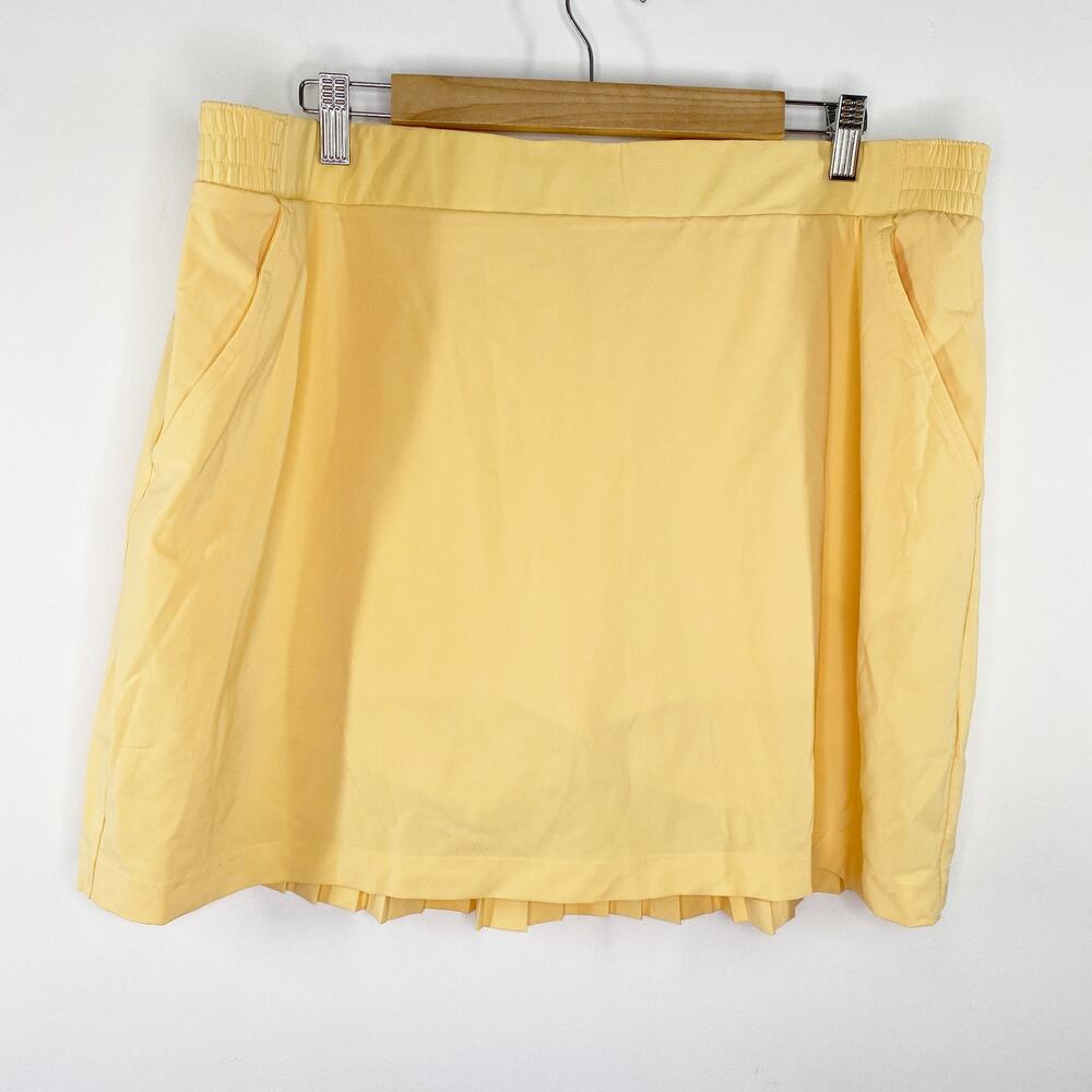 Calia Women Golf Skort Size XXL Orange 16" Ace Pleated Skirt Pickleball Academia